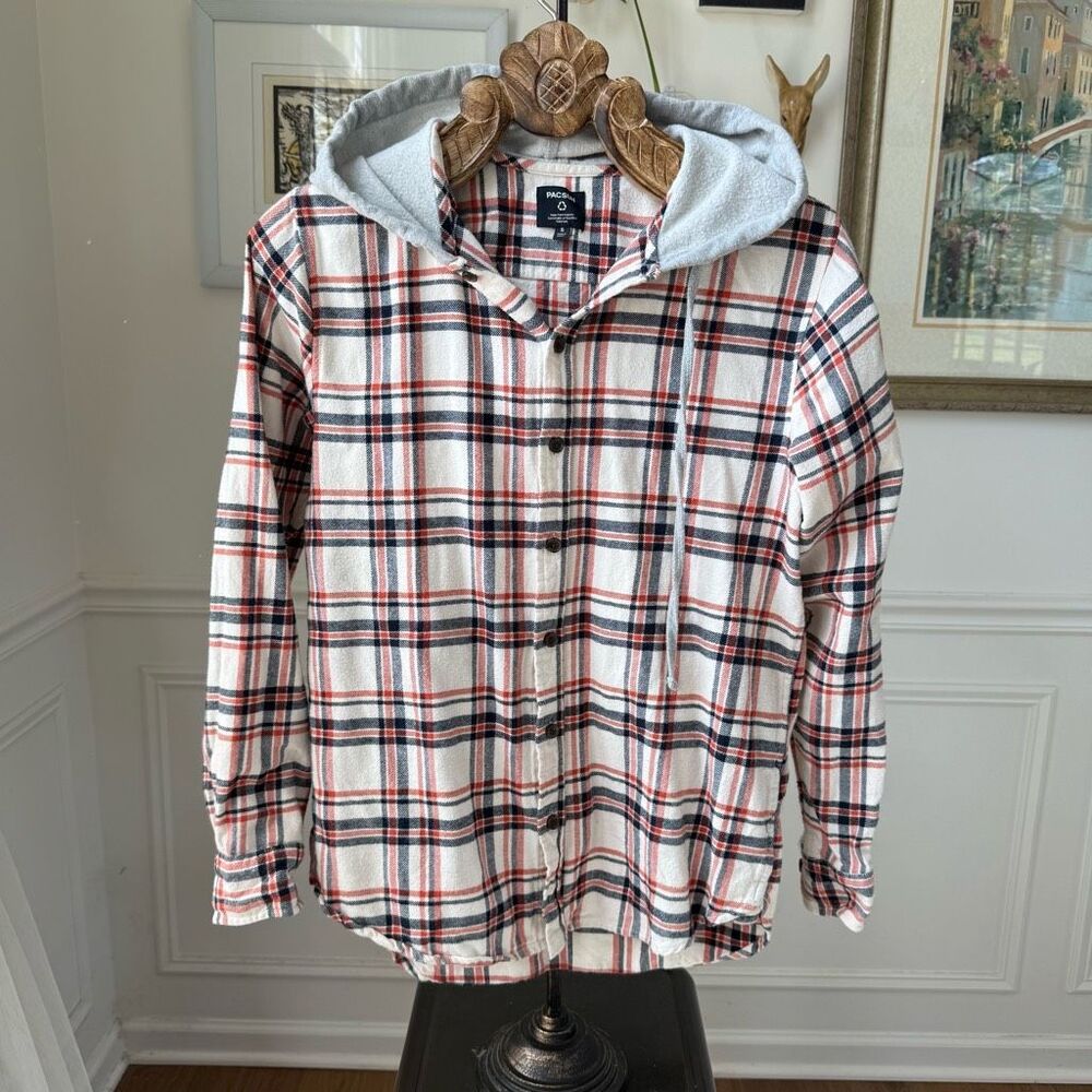 Pacsun Button Up Plaid Hoodie Flannel S